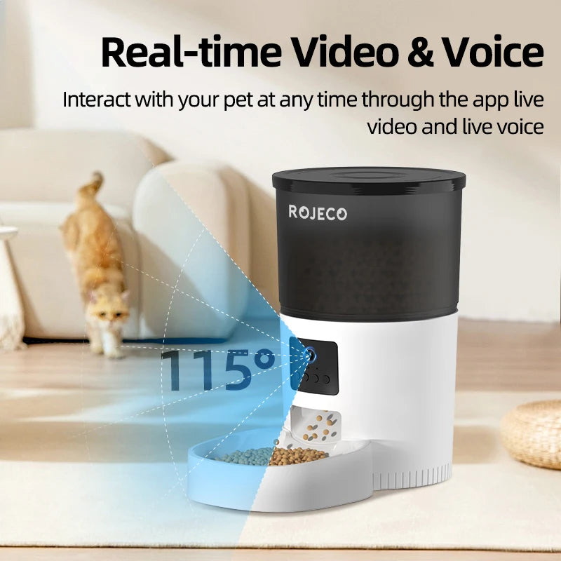 ROJECO 3L Automatic Pets Feeder With Camera