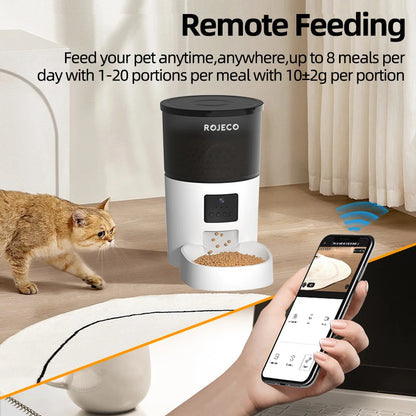 ROJECO 3L Automatic Pets Feeder With Camera